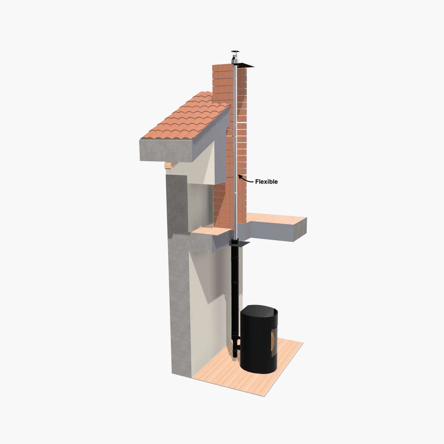 Kit Fumi Coassiale Verticale per Stufe Ermetiche Kit Fumi Coassiale Verticale per Stufe Ermetiche
